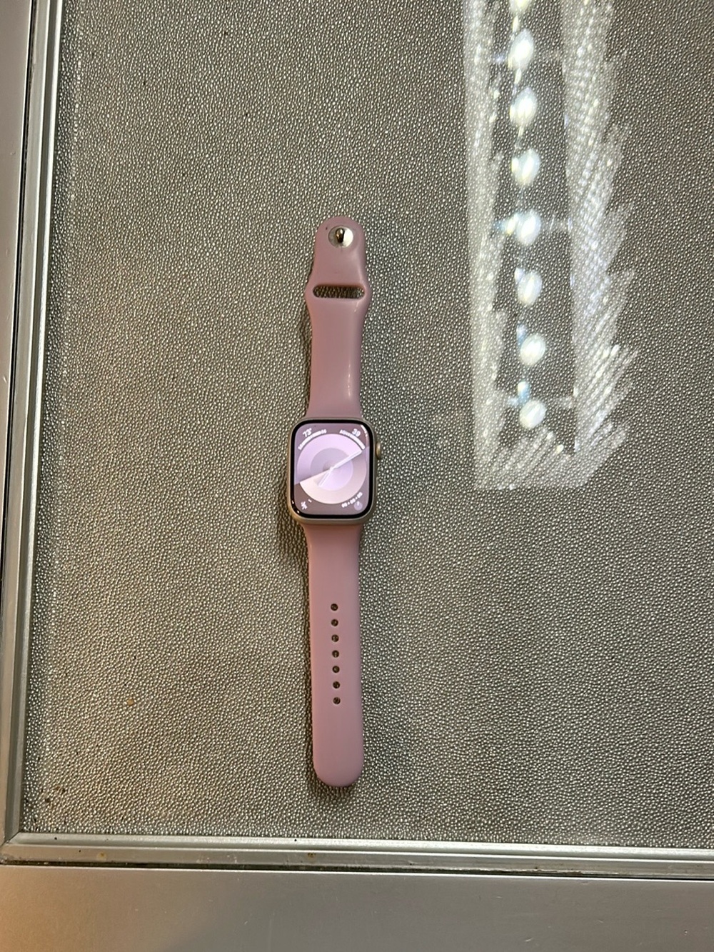 Apple Watch with Lavender Pink Silicone Band Series 9 Unlocked